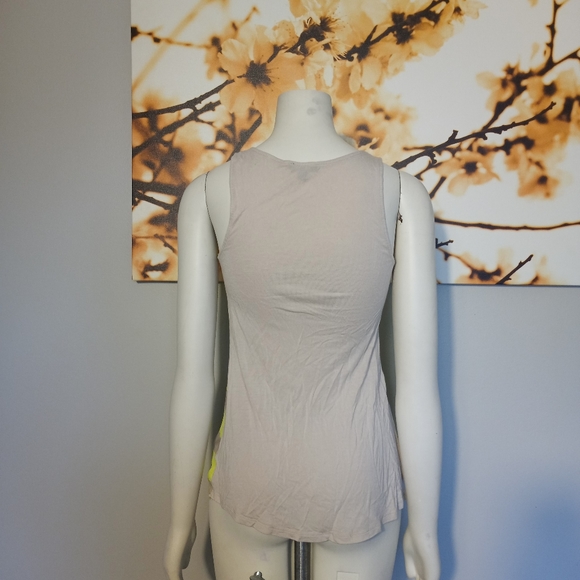 Express highlighter yellow and tan striped blouse - Picture 2 of 2